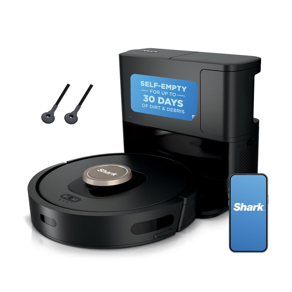 Shark PowerDetect NeverTouch Pro Robot Vacuum & Mop, Black,AV2800ZEBK | 5 PowerDetect Technologies, NeverStuck, NeverTouch Pro Base (Self-Empty 60-Day, Refill, Pad Wash/Dry), 360° LiDAR + 3D Sensor
