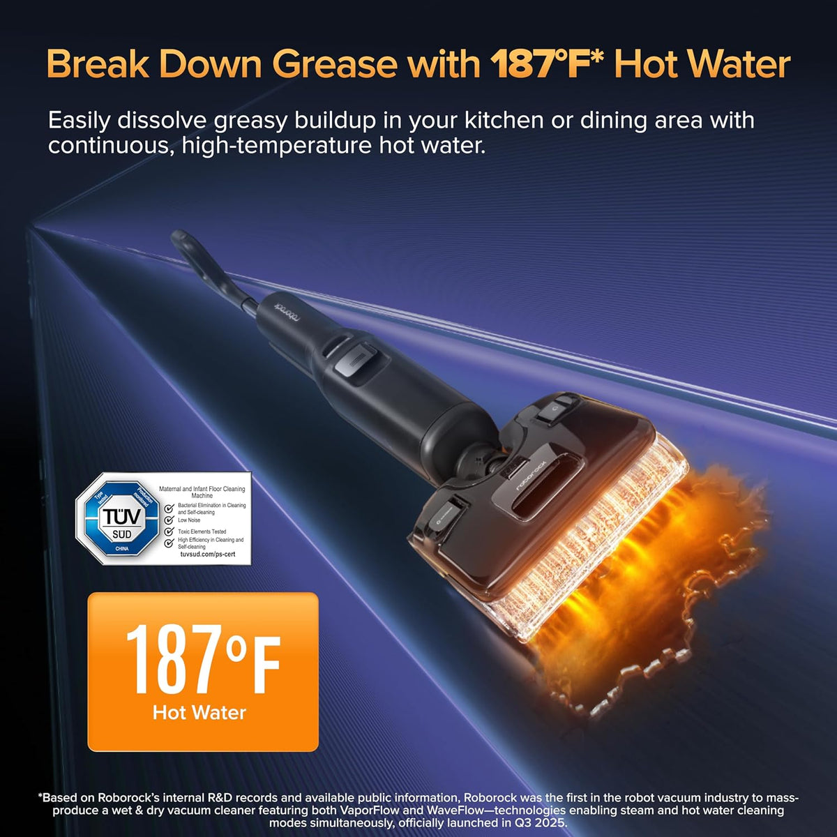 roborock F25 Ultra Steam Wet Dry Vacuum Mop, 356°F Steam, 187°F Hot Water