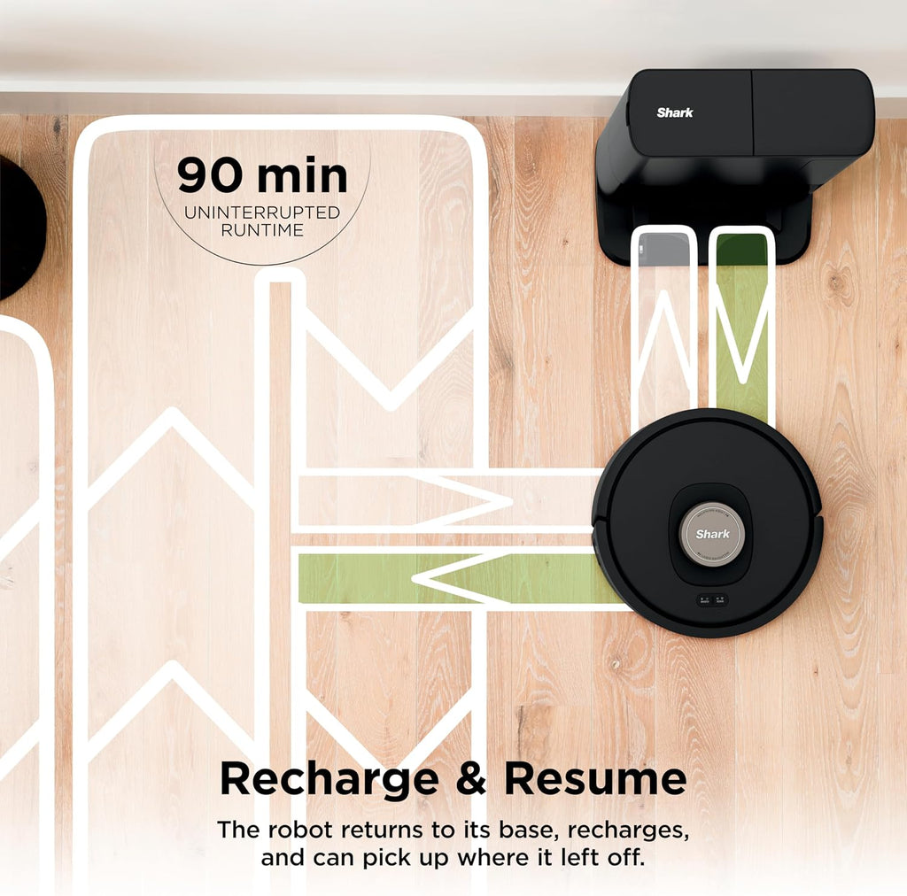 Shark AV2501AE AI Robot Vacuum with XL HEPA Self-Empty Base, Bagless, 60-Day Capacity, LIDAR Navigation, Perfect for Pet Hair, Compatible with Alexa, Wi-Fi Connected, Carpet & Hard Floor, Black