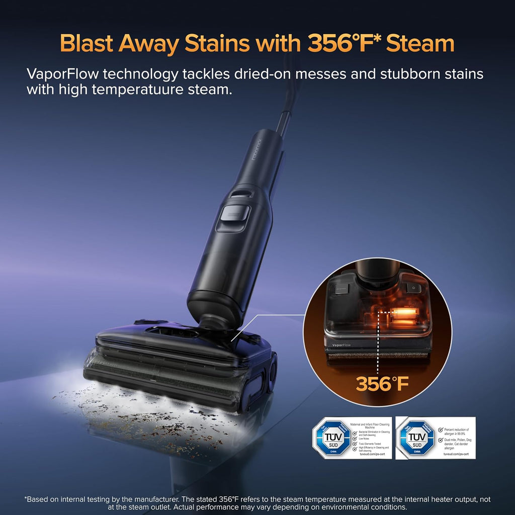 roborock F25 Ultra Steam Wet Dry Vacuum Mop, 356°F Steam, 187°F Hot Water