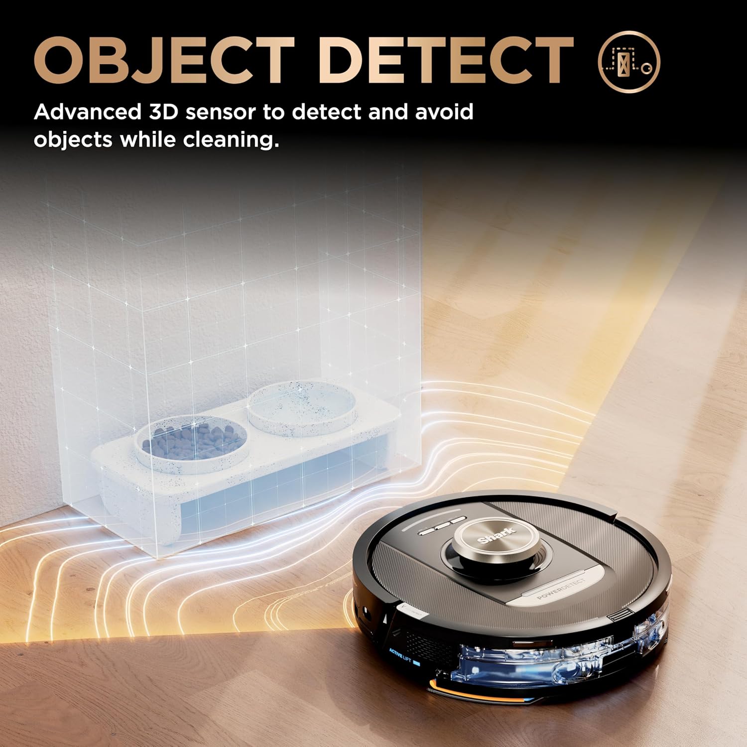 Shark PowerDetect NeverTouch Pro Robot Vacuum & Mop, Black,AV2800ZEBK | 5 PowerDetect Technologies, NeverStuck, NeverTouch Pro Base (Self-Empty 60-Day, Refill, Pad Wash/Dry), 360° LiDAR + 3D Sensor