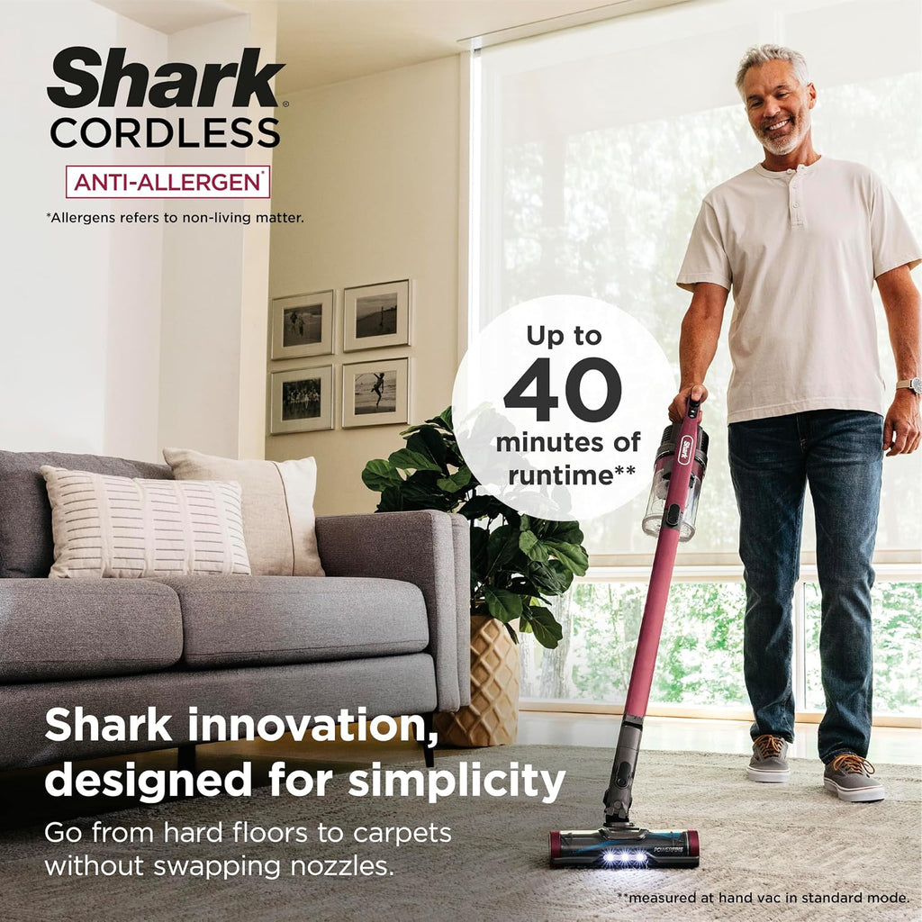 Shark Cordless Vacuum Cleaner, Red, IZ362H