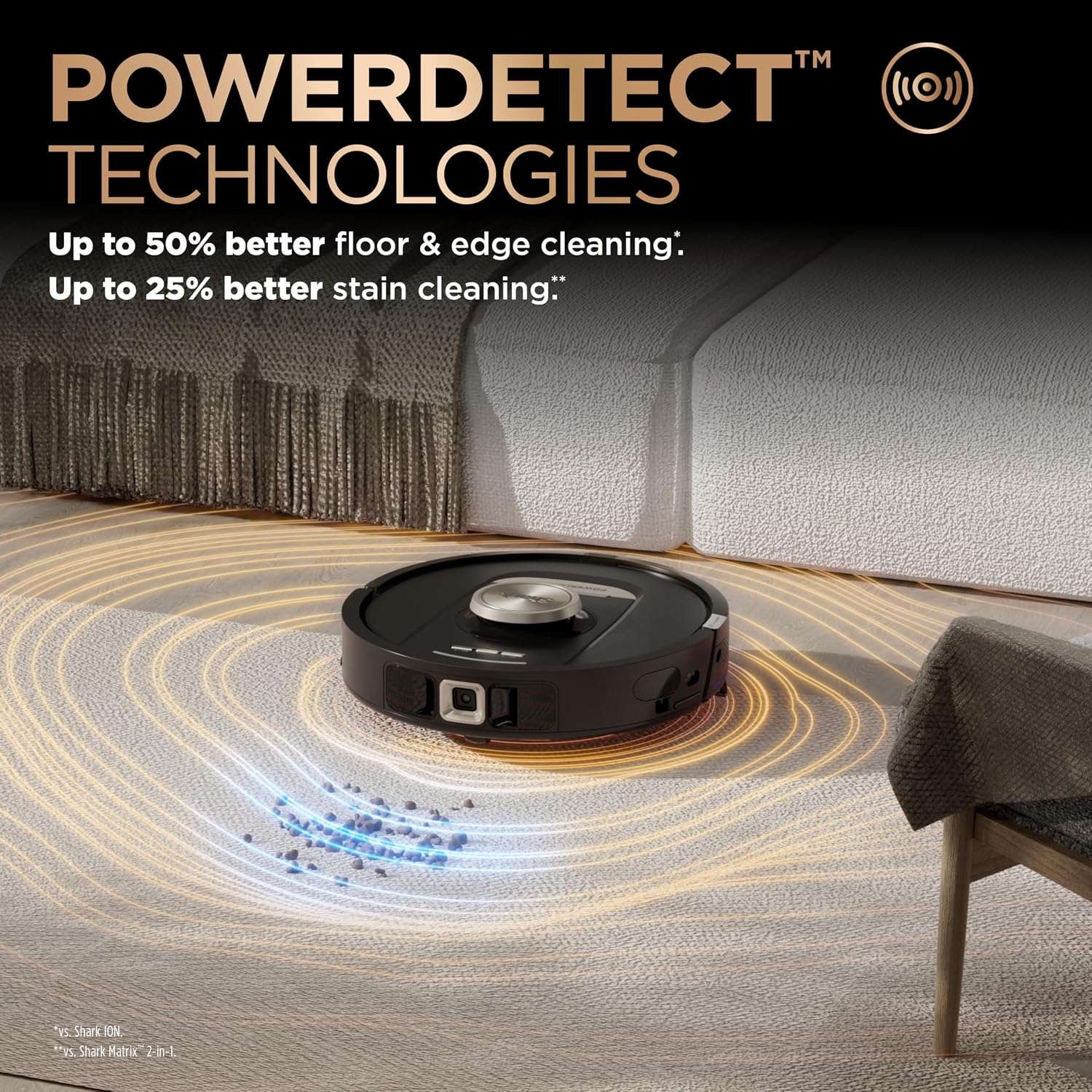 Shark PowerDetect NeverTouch Pro Robot Vacuum & Mop, Black,AV2800ZEBK | 5 PowerDetect Technologies, NeverStuck, NeverTouch Pro Base (Self-Empty 60-Day, Refill, Pad Wash/Dry), 360° LiDAR + 3D Sensor