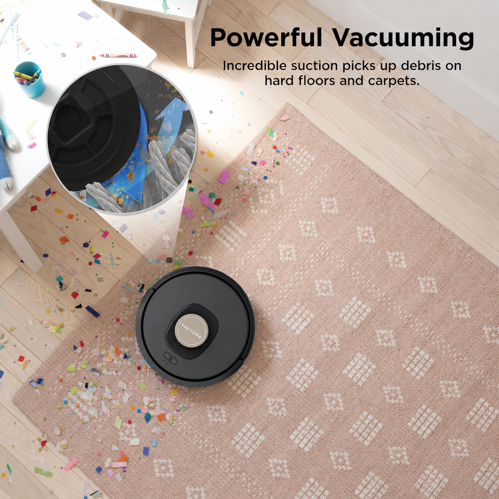 Vactera Robot Vacuum with XL HEPA Self-Empty Base