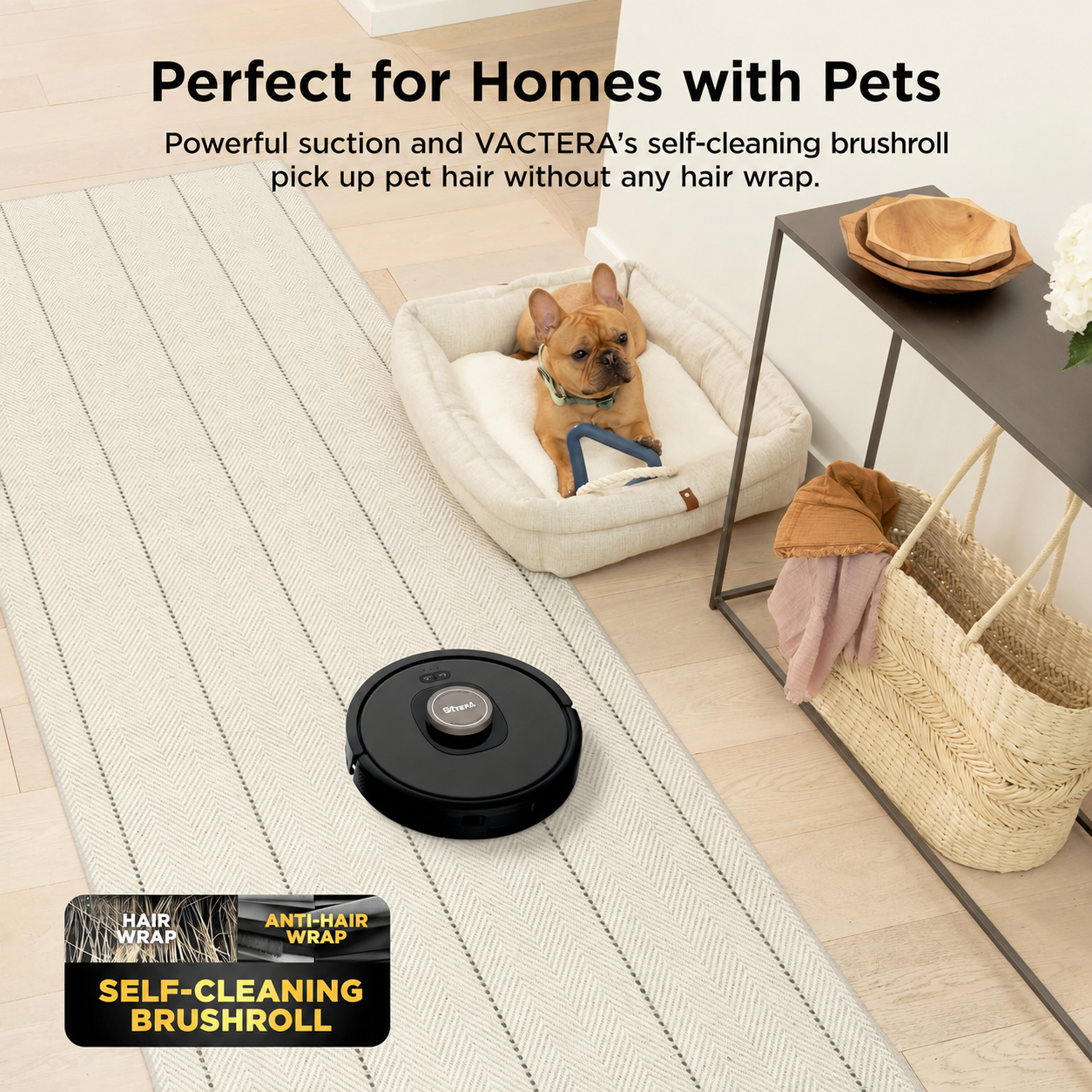 Vactera Robot Vacuum with XL HEPA Self-Empty Base