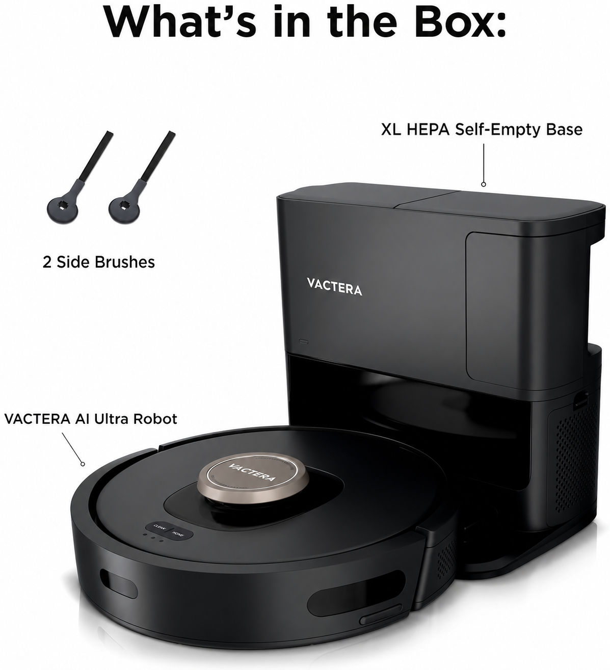 Vactera Robot Vacuum with XL HEPA Self-Empty Base