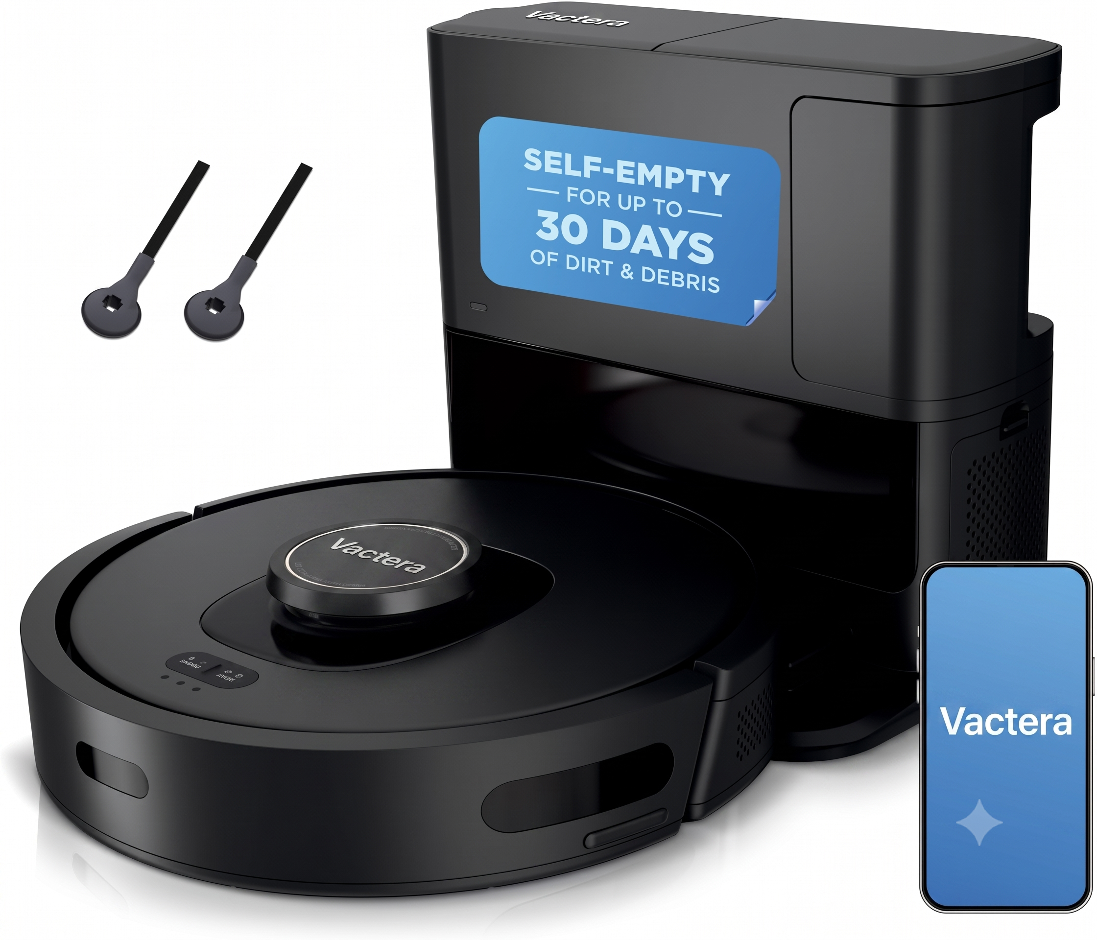 Vactera Robot Vacuum with XL HEPA Self-Empty Base